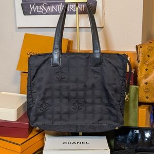 Chanel Black Tote Bag Travel Line Includes COA